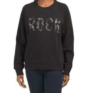 ZADIG & VOLTAIRE Sweatshirt Black Rock Camo Strass Stud Sparkle Rocker - Size S